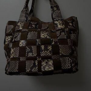 Michael Kors Dark Brown Snakeskin Tote